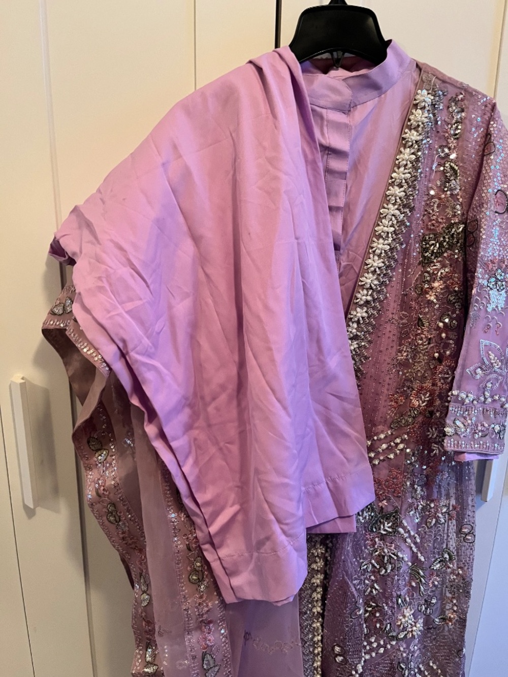 pink purple lilies 4-piece desi dress, pakistani indian dress - Picture 15 of 15